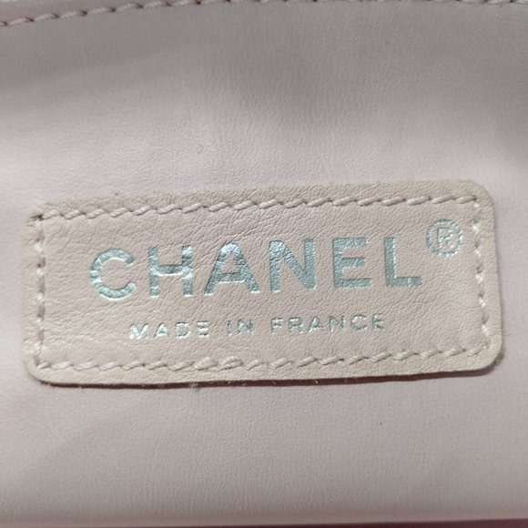 Chanel Pink X Black Terry Cloth Cc Logo Tote Bag - Picture 6 of 8